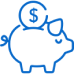 Piggy bank with dollar coin Icon